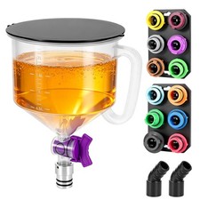 17PC Engine Oil Funnel Set 12 Adapters Elbow Arrow Screen Magnetic Storage Tray picture