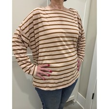 J.Jill Asymmetric button stripe top Sz 3X NWOT picture