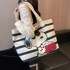 Peanuts Snoopy Joe Cool Large Canvas Tote Shoulder Bag Unisex New picture
