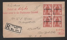 MALTA 1928 US REGISTERED POSTED UNDER COVER POSTMASTER GENERAL HOLYOKE MA picture