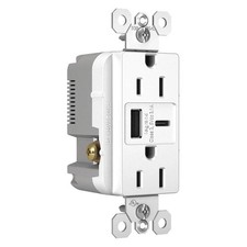 NEW LEGRAND R26USBACW USB Charger Recept,15 A,White,Type A/C 56FM99 picture