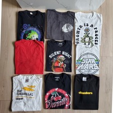 Graphic T Shirt Bundle Mens L XL 9Pc Star Wars Vintage Casual Clothing Lot picture