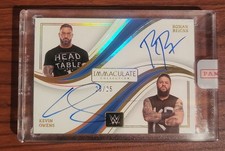 WWE IMMACULATE DUAL AUTO ROMAN REIGNS KEVIN OWENS /25 picture