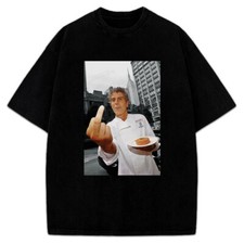 Anthony Bourdain Middle Finger T Shirt Parts Unknown Foodie Fan Shirt picture