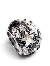 Swarovski Black Stars Fizz Ring Rare Size 55/7  picture