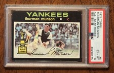 1971 Topps Thurman Munson #5 All-Star Rookie Trophy PSA 6 EX-MT NY stunning card picture