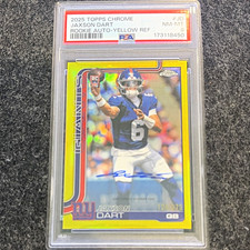 Topps 2025 Chrome Jaxson Dart RA-JD Rookie Auto Yellow Lava /275 PSA 8 picture