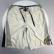 O'Neill Men's Plaid Board Shorts Swim Bottom White/Gray/Black Drawstring 32 picture
