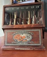 Boye Needle Co. Wood Needle Display Cabinet Case Hand Sewing Needles (19) 1919 picture