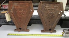 2 Antique Cast Iron Van Brunt Grain Drill Storage Box  End  John Deere Lot A picture