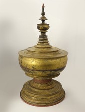 Antique Burmese lidded food offering vessel picture