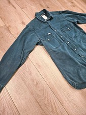 Vintage Carhartt Green Twill Western Pearl Snap Shirt Fade S01 HTG Small picture