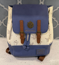 Loungefly Pokémon Pikachu Eevee Drawstring Flap Mini Backpack Used Cream Blue picture
