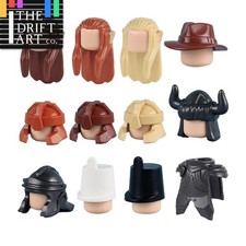 MOC Medieval Viking Helmet Cowboy Hat Elf Hair for LEGO Building Block Set picture