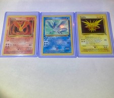 1999 Pokémon Fossil Zapdos Holo  & Moltres & Articuno 1st edition picture