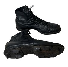 Antique Circa 1910 Spalding Brand Stacked Leather Football Cleats Shoes Early picture