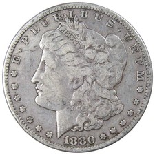 1880 S Morgan Silver Dollar VG Very Good $1 Coin Collectible picture