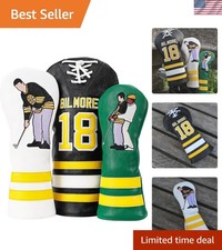 Funny Leather Golf Headcovers Set - 3 Cartoon Covers for Driver & Woods picture