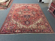 Semi Antique Hand Knotted Vintage Serapi Herizz Area Rug Geometric 8'4x11'9,2486 picture