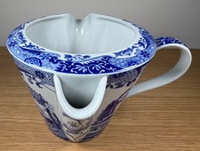 Spode Blue Italian Meat Juice Gravy Fat Separator Jug England 2006 Twin Spout picture