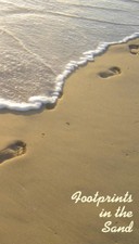 Footprints in the Sand LAMINATED Prayer Card (5 pack) with Two Free Bonus Cards picture