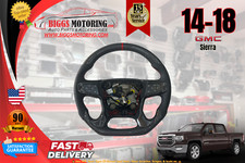 Fits 14-18 GMC Sierra Denali Carbon Fiber Leather Flat Bottom Steering Wheel picture