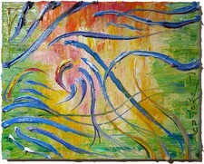 Original Landscape Oil Painting Modern Canvas Garden Flowers Nr Art Signed 16x20 picture