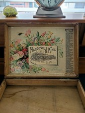 Rare Antique 1895 Mandeville & King Co. Flower Seed Box Lithograph Store Display picture