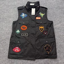 Coach 1941 Rexy Patch Military Vest Black Cotton Sleeveless Jacket 55002 Size 6 picture