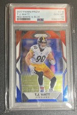 2017 Panini Prizm TJ WATT RC Rookie Red White & Blue Prizm PSA 10 Gem Mint picture
