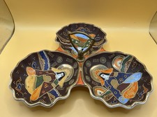 Vintage Japanese SATSUMA MORIAGE Immortals Divided Serving Dish Gilding VG+++ picture