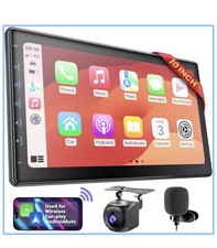10” Touch Screen Double Din Car Stereo Compatible W/ CarPlay; Backup Camera picture