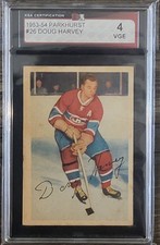 1953-54 Parkhurst #26 Doug Harvey KSA 4 Montreal Canadiens Habs picture