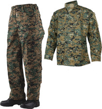 Tru-Spec Tactical Response Uniform Shirt & Pants Woodland Digital Poly-Cotton RS picture