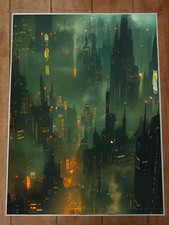 Sci-Fi Futuristic City Blade Runner Inspired Poster 18x24in picture