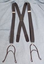 1920s style cord front Suspenders    elastic    button on    x back    NEW picture