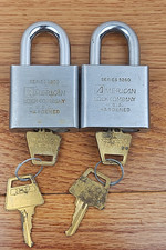 Lot 2 American Lock 5260 Hardened Steel Padlocks 2 Keys Each SG F XGF Working picture
