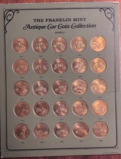 1968 The Franklin Mint Collection Of Antique Car Coins With Booklet Series 1 picture