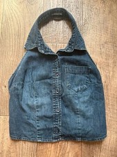 Express Jeans Dark Wash Denim Halter Top, Size S/M picture