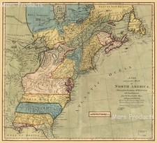 Map of the 13 Colonies North America 1771 Colonial Map 24x26 picture