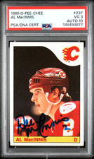 1985-86 O-Pee-Chee Al MacInnis Rookie Auto #237 PSA 3 / 10 Calgary Flames HOF RC picture
