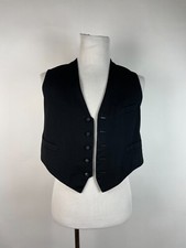 Antique 1900S VICTORIAN Men's Black five button Vest Gilet Waist Coat S picture
