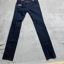 Diesel Clush Jeans Women's W29 L34 Dark Blue Slim Straight Zip Pocket Made Italy picture