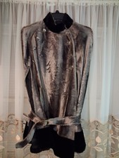 Vintage 1960s-1970s Dark Brown CRUSHED VELVET Womens Medium Short Cape Cloak picture