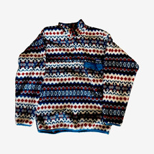 Patagonia Men's M Synchilla Snap Pullover Stand-Up Collar Geometric Aztec picture