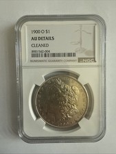 1900-O Morgan Silver Dollar $1 Genuine Cleaned AU Detail picture