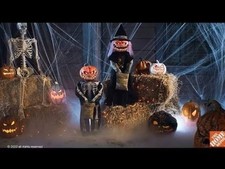 Home Accents Holiday Grave & Bones 3ft Animated LED Pumpkin Twins Halloween NIB picture
