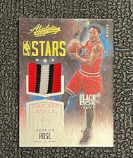 2015-16 Panini Absolute NBA Stars Derrick Rose Game-Worn Patch Black Box 1/1 picture