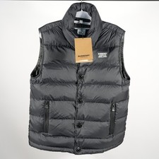* Burberry Midland Striped Detail Monogram Puffer Goose Down Vest Size S picture
