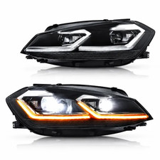 VLAND LED Headlights For 2017-2020 Volkswagen GOLF MK7.5 w/Sequential Signals picture